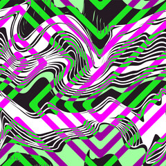 Psychedelic Grid seamless pattern