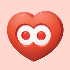 red unlimited heart icon cartoon illustration
