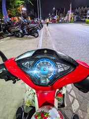 motorcycle parked in the street