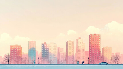 Obraz premium Colorful residential buildings in the city