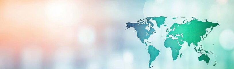 Obraz premium Stylized world map on a colorful abstract background, white isolate background