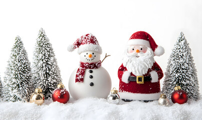 Joyful Christmas and New Year Collection: Santa, Festive Animals, Whimsical Decorations, Cozy Holiday Scenes, and Playful Winter Elements on White Background