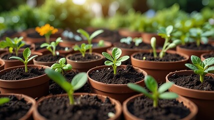 Concept of plants growing in the garden, eco concept