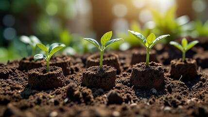 Fototapeta premium Concept of plants growing in the garden, eco concept
