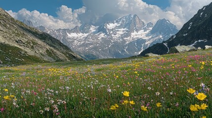 Fototapeta premium Colorful Alpine Meadows in Full Bloom