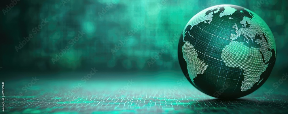 Aufkleber globe model on a digital background representing global connectivity and technology.