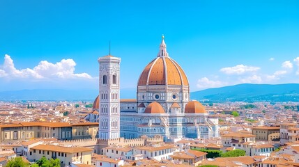 Fototapeta premium Stunning view of florence's iconic duomo and skyline