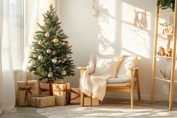 Fototapeta premium Christmas Tree and Cozy Living Room.