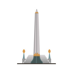Landmark Tugu Pahlawan Vector Illustration