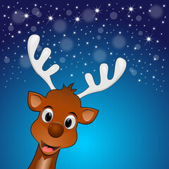 Reindeer wishing Merry Christmas - illustration