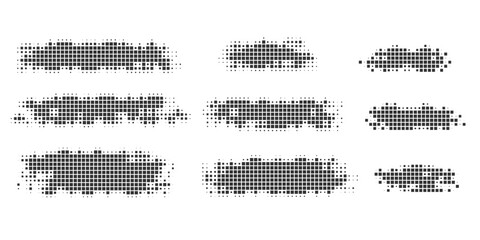 Set of paint streaks .Strip paint .Pixel banner. Abstract pixel background for the inscription. Vector illustration.