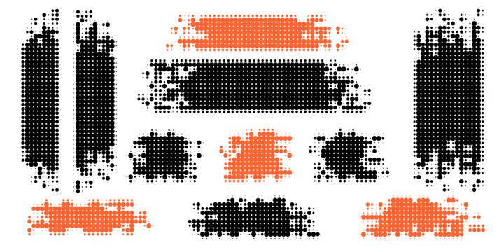 Set of paint streaks .Pixel banner.Strip paint . Abstract pixel background for the inscription. Vector illustration.