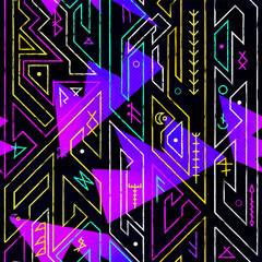 Purple geometric lines. Seamless pattern