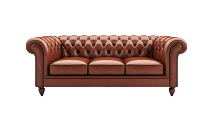 Classic Brown Leather Chesterfield Sofa
