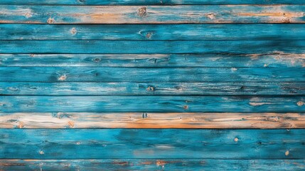 Obraz premium Vintage beach wood background with weathered blue wooden planks, perfect for rustic or coastal-themed designs.
