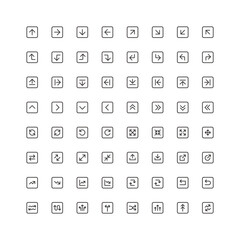 シンプルな矢印のアイコンセット ボタンデザイン