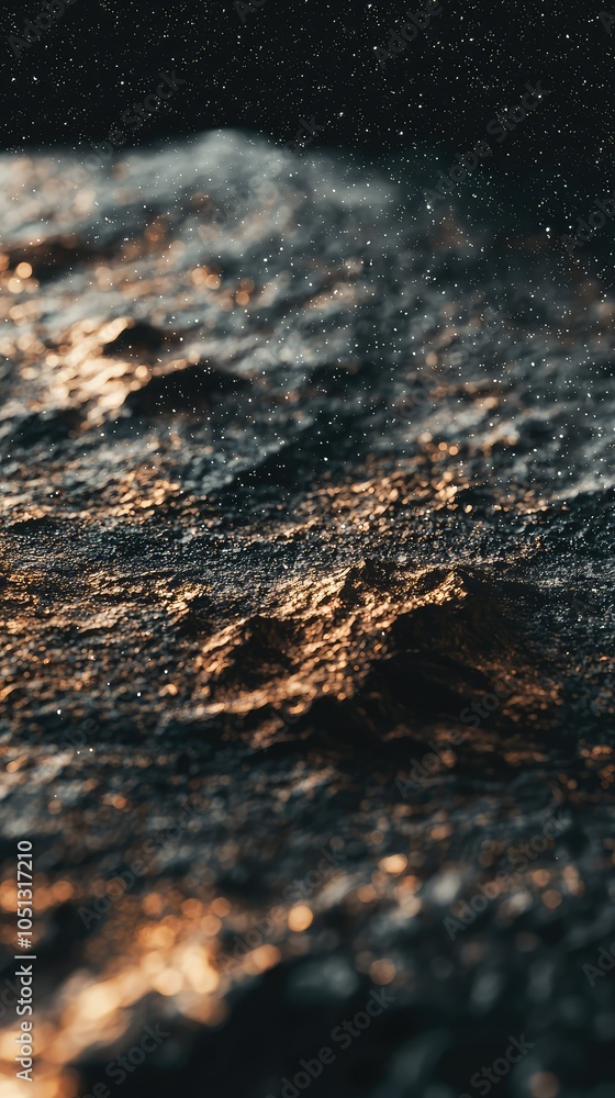 Poster close-up of alien planet surface with unique textures