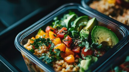 Colorful Healthy Meal Prep in Clear Container