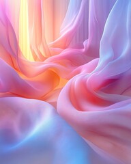 Obraz premium Delicate Pastel Background with Flowing Fabrics