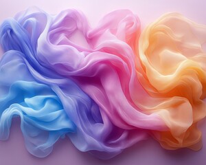 Obraz premium Soft Pastel Fabric Flowing in Empty Space