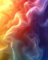 Vibrant Abstract Rainbow Waves in Colorful Space