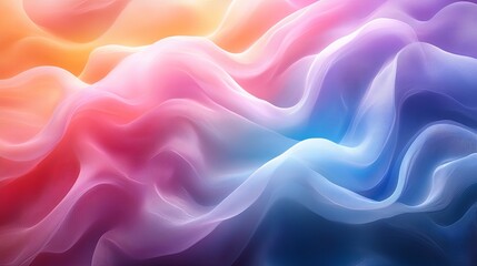 Obraz premium Soft Rainbow Waves in Abstract Colors