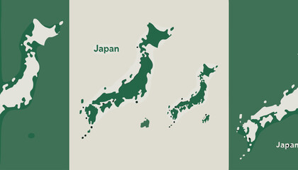 Concept vector illustration of Japanese map.