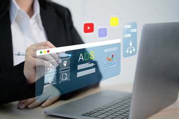 online sales concept of digital marketing, ad, product ads.  online advertising concept Internet advertising digital marketing social media.