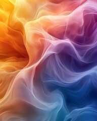 Obraz premium Vibrant Rainbow Waves in Colorful Background