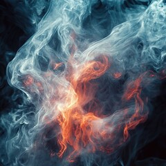 Fototapeta premium Abstract Smoke and Fire Swirls: A Psychedelic Dream