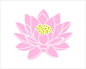 Lotus flower doodle icon isolated. Vector illustration