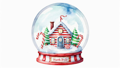 cozy snow globe with winter scene and festive lights