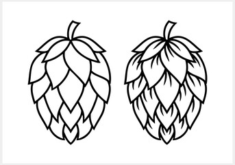 Hop cone. Design element for logo, emblem, restaurant menu, craft beer pub, brewery. Vector stock illustration