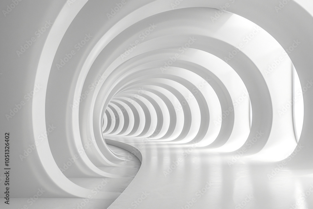 Poster abstract white background with lines in the form of an arch, curved surface. vector illustration. ab