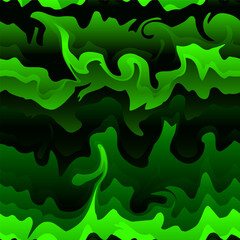 Psychedelic Green geometric waves. Seamless pattern