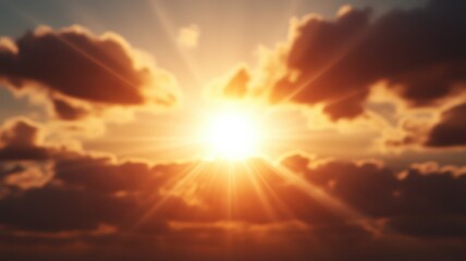 Fototapeta premium Gleaming sunshine in clear skies, casting a bright and cheerful glow on the landscape.