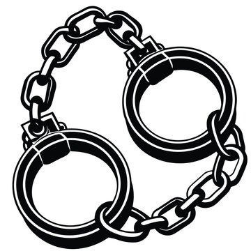black and white handcuffs clip art preview