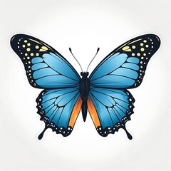 Colorful monarch butterfly in a vector illustration white background