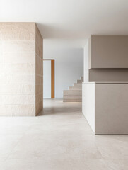 Fototapeta premium Modern minimalist interior showcasing elegant design in a bright, spacious living area