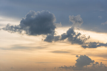 Scenery of the Sunset Sky over Kuta Beach, Bali, Indonesia.