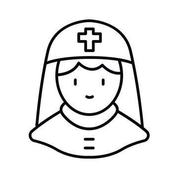 nurse icon, simple black outline clip art preview