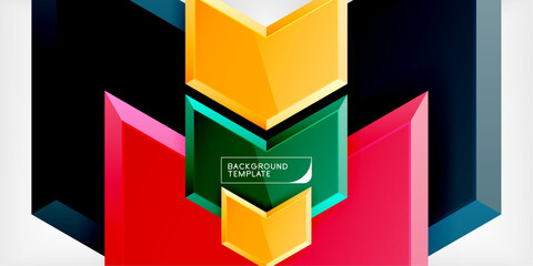 Vector 3d arrow techno design template