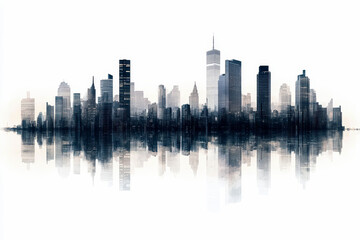Fototapeta premium panorama view of buildings in the city urban area illustrator.