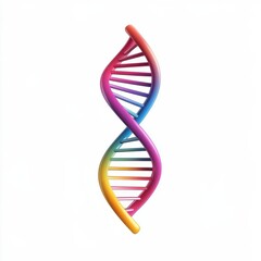 A colorful 3D representation of a DNA double helix, symbolizing genetics, diversity, and the fundamental building blocks of life.