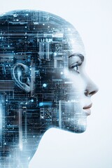 Advanced AI society, urban innovation, holographic technology, futuristic design