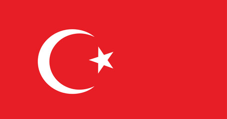 Turkey Flag Vector - Official Turkey Flag With Original Color and Size Proportion