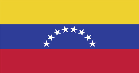 Fototapeta premium Venezuela Flag Vector - Official Venezuela Flag With Original Color and Size Proportion