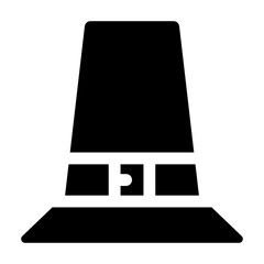 Pilgrim Hat Glyph Icon Vector