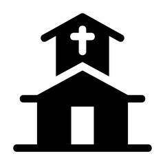 Church Glyph Icon Vector
