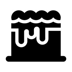 Cake Glyph Icon Vector